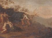unknow artist An open landscape with nymphs and satyrs oil painting